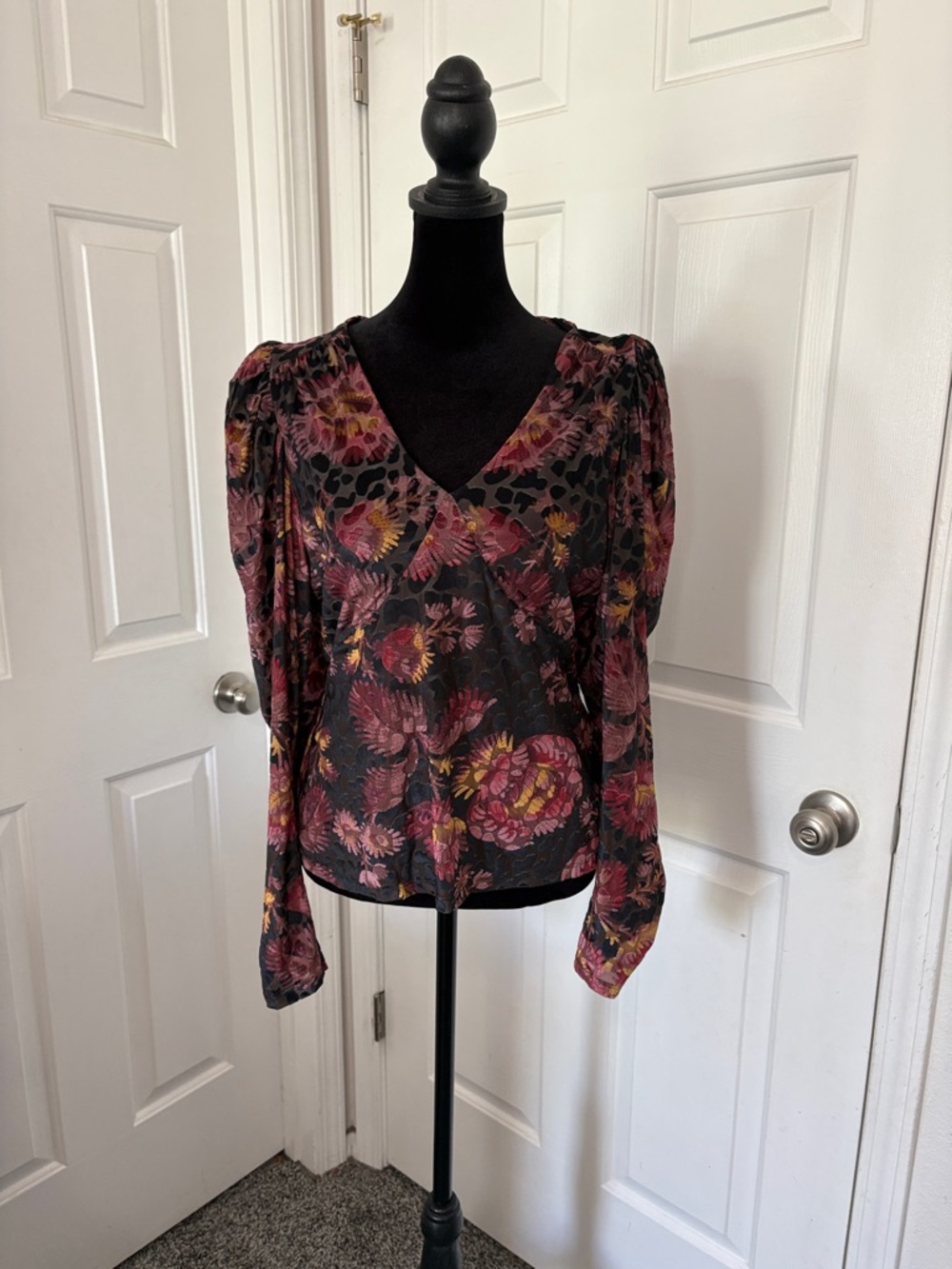 Ted Baker Ettya Plunge Neck Puff Sleeve Top